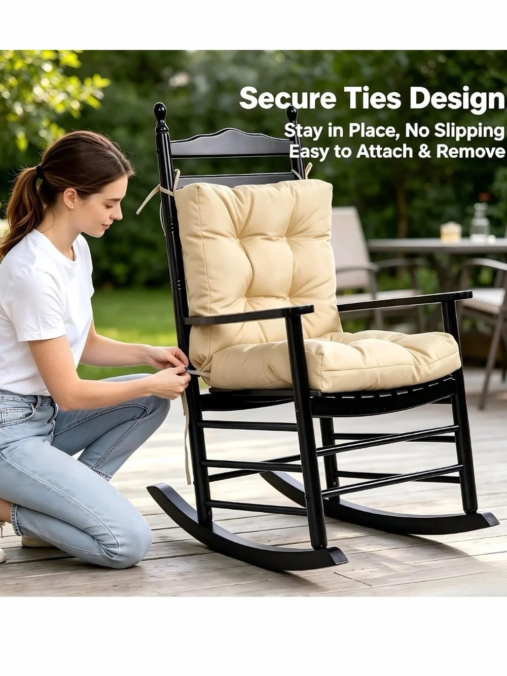 Qilloway Tufted Plush Chair Cushon With Ties